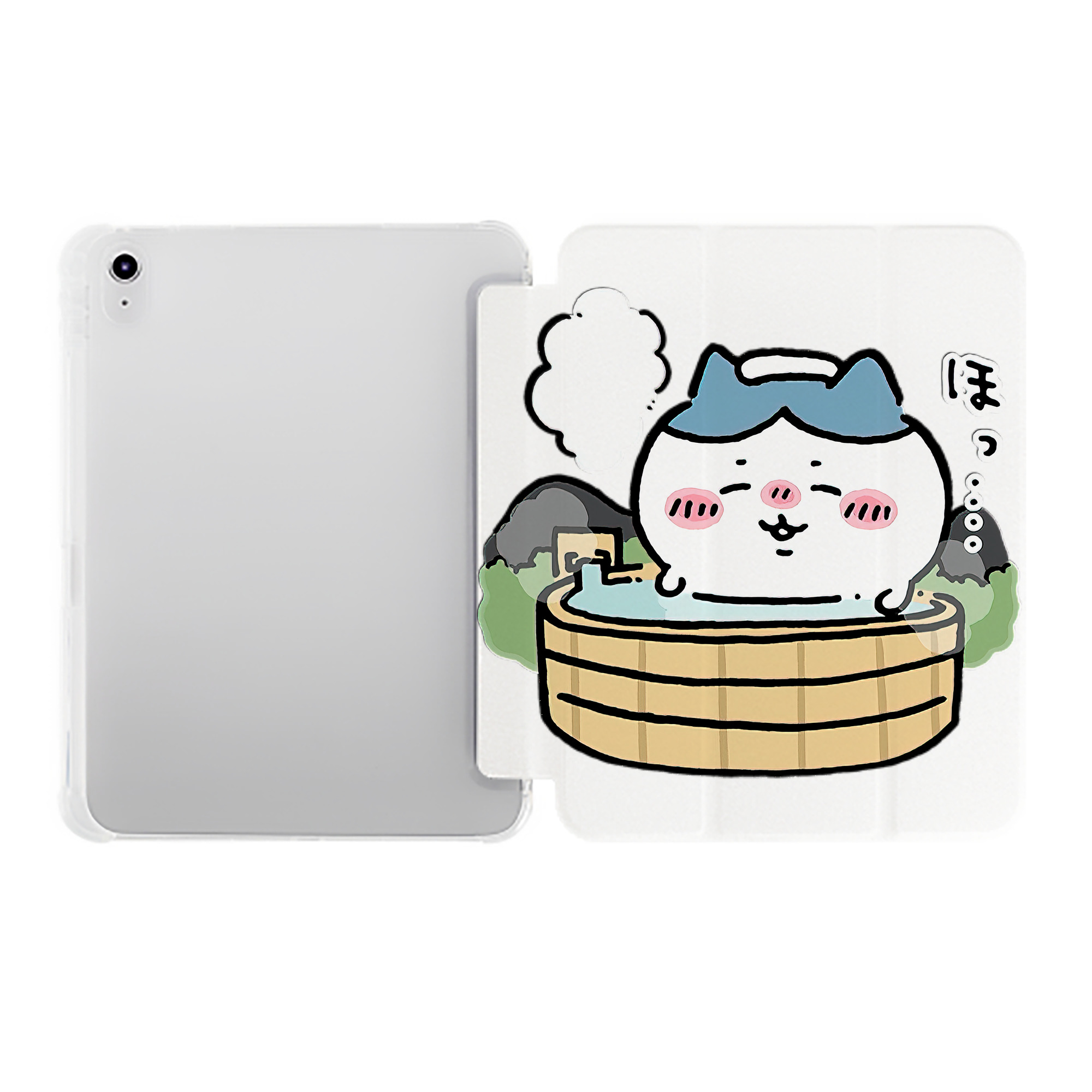 （画像用） ちいかわ ハチワレ Chii-kawa hachiware IPad ケース ペン収納付き 三つ折りスタンド PUレザー×シリコン 対応機種9.5/10.5/10.9インチ